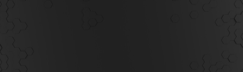 Leinwandbilder - Abstract modern black honeycomb background, 3d rendering
