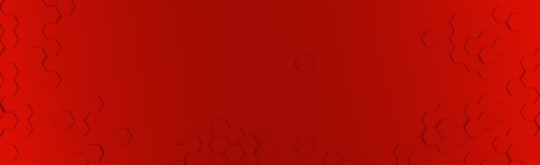 Leinwandbilder - Abstract modern red honeycomb background, 3d rendering