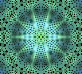 Poster - Abstract background with radial dotted pattern