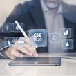 © Fabio Principe - Businessman using tablet computer. ESG environmental social governance concept. Business strategy