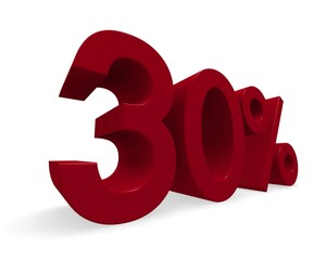 Leinwandbilder - Discount concept image with a red percent icon, 3d rendering
