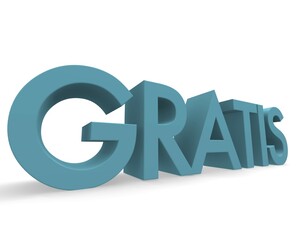 Leinwandbilder - 3d rendering of the German word FREE, discount concept image on white
