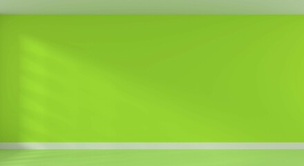 Leinwandbilder - Modern puristic green room with an empty wall! Business concept background, 3d rendering