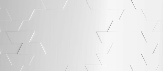 Leinwandbilder - Abstract modern white trapezoid background, 3d rendering