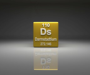 Leinwandbilder - Cube with Darmstadtium number 110 periodic table, 3d rendering