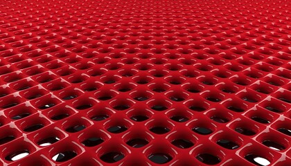 Leinwandbilder - Red glossy grid pattern using as modern background, 3d rendering