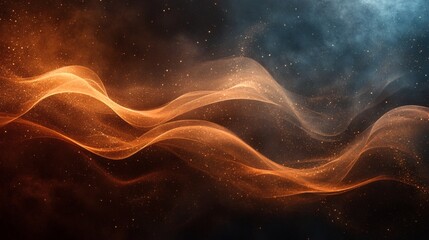 Poster - Vibrant turquoise dark brown abstract background with a smooth wave flow and grainy noise texture perfect for a striking header design