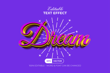 Poster - Dream Text Effect 3D Soft Style. Editable Text Effect.