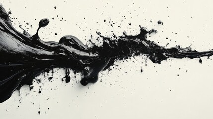 Fototapete - Ink splash material of various shapes drawn ink on white background