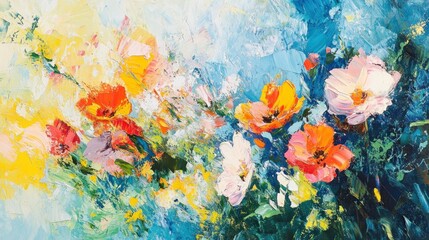 Canvas Print - Colorful Abstract Floral Painting