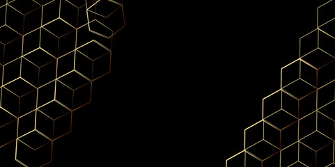 Fototapete - Abstract technology background with hexagons. modern geometric hexagon shape Poster, wallpaper, Landing page. geometric hexagonal, triangle, shape. Vector illustration. can be used in cover design.