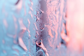 Poster - A frosted glass surface displays faint, blurred outlines of glowing digital circuit patterns in vibrant blue and cyan hues, creating a contemporary tech-inspired atmosphere