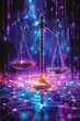 © Ilja - Scales of Justice Digital Illustration For Legal Tech, Cybersecurity, Blockchain, and The Metaverse