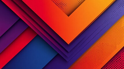 Poster - Bold Background Featuring Central Equilateral Triangle with Spectrum Gradient from Warm Reds to Cool Blues