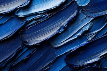 Aufkleber - Rich textures of deep blue paint layered in an artistic manner on a canvas