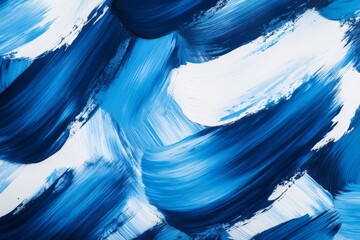 Aufkleber - Swirling blue waves express movement and emotion in abstract art displayed in a modern gallery setting