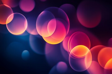 Aufkleber - Colorful bubbles create a vibrant pattern in a dark background during a playful artistic display
