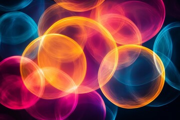 Poster - Colorful abstract bubbles create a mesmerizing display of light in a vibrant composition