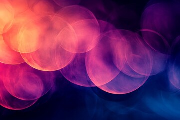 Aufkleber - Colorful bokeh lights create a dreamy atmosphere in a dark setting during an evening event