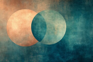 Fototapete - Overlapping circles with muted colors create a calming abstract design in a contemporary art style