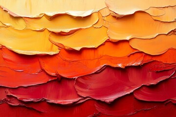 Aufkleber - Vibrant abstract landscape with textured layers of warm colors from yellow to deep red