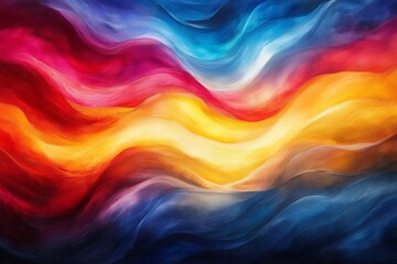 Fototapete - Vibrant waves of color blend seamlessly in an abstract representation of emotion and movement
