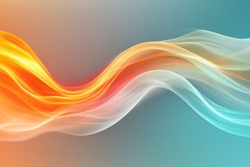 Poster - Colorful flowing waves create a dynamic abstract background in vibrant hues of orange, pink, and blue
