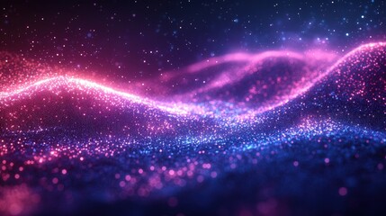 Poster - Abstract background featuring vibrant pink and blue glowing lights with smooth gradients and patterns