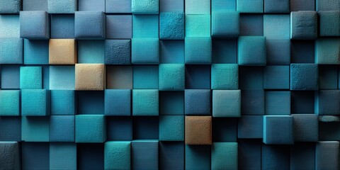 Poster - blue and gold abstract wallpaper art design for backgrounds and textures