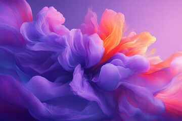 Poster - Colorful abstract design featuring vibrant swirls and soft textures in purple, pink, and orange tones