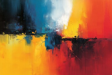 Leinwandbilder - Vibrant abstract artwork showcasing bold colors and dynamic brushstrokes in a contemporary artistic style