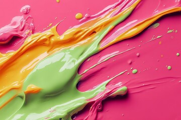 Aufkleber - Bright colors splash across a vibrant background in an artistic display of paint movement and creativity