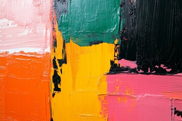 Poster - Vibrant abstract painting showcasing bold colors and dynamic brush strokes in a contemporary art style