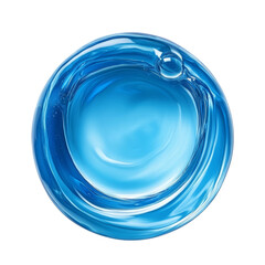 Poster - A digitally created image showcasing a vibrant blue liquid orb with swirling patterns and a glossy texture against a black background.