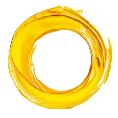 Aufkleber - A vibrant yellow paint splash forms a circular frame against a black background, creating a dynamic and visually striking abstract design.