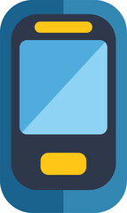 Fototapete - Simple blue smartphone with rounded corners displaying an empty screen