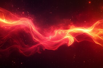 Aufkleber - Dynamic swirl of vibrant red and orange hues in a cosmic background captured in deep space