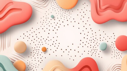 Fototapete - An abstract background with vibrant geometric shapes in various colors, creating a dynamic and playful pattern with depth and shadow