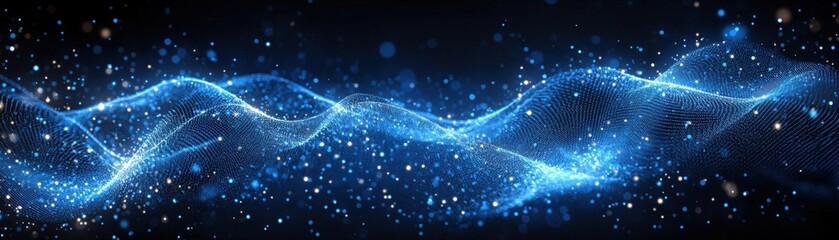 Aufkleber - Abstract technology background featuring blue lines and dots in a digital environment