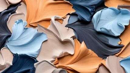Poster - Intricate layers of paint in various colors form an abstract and visually striking composition showcasing artistic creativity