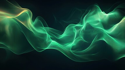 Aufkleber - Digital sound wave visualizer in calming green tones with sleek design, perfect for love and Valentines Day themes