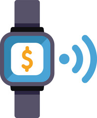 Poster - smartwatch is making contactless payment transaction sending wifi signal