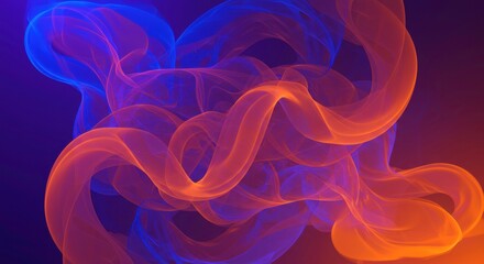 Poster - abstract flow: vivid orange and blue energy swirls create a dynamic, abstract composition. the inter