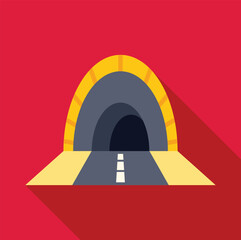 Poster - illustration of a road tunnel leading to a dark unknown destination, symbolizing challenge, mystery,