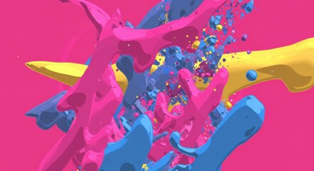 Poster - vibrant color explosion: a dynamic and energetic abstract composition featuring a vibrant explosion 