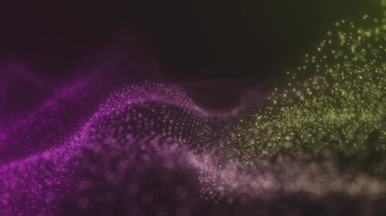 Wall Mural - Dynamic Pink and Yellow Particle Wave with Gradient Effect