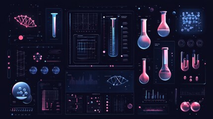 Poster - Futuristic Scientific Data Visualization with Laboratory Equipment