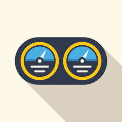 Poster - performance indicators with arrows pointing different values in flat design style with long shadow