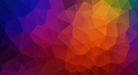 Poster - abstract low poly gradient: vibrant, colorful low poly background in a dynamic gradient of blue, pur