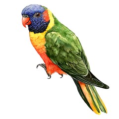 Wall Mural - Watercolor Painting of a Rainbow Lorikeet